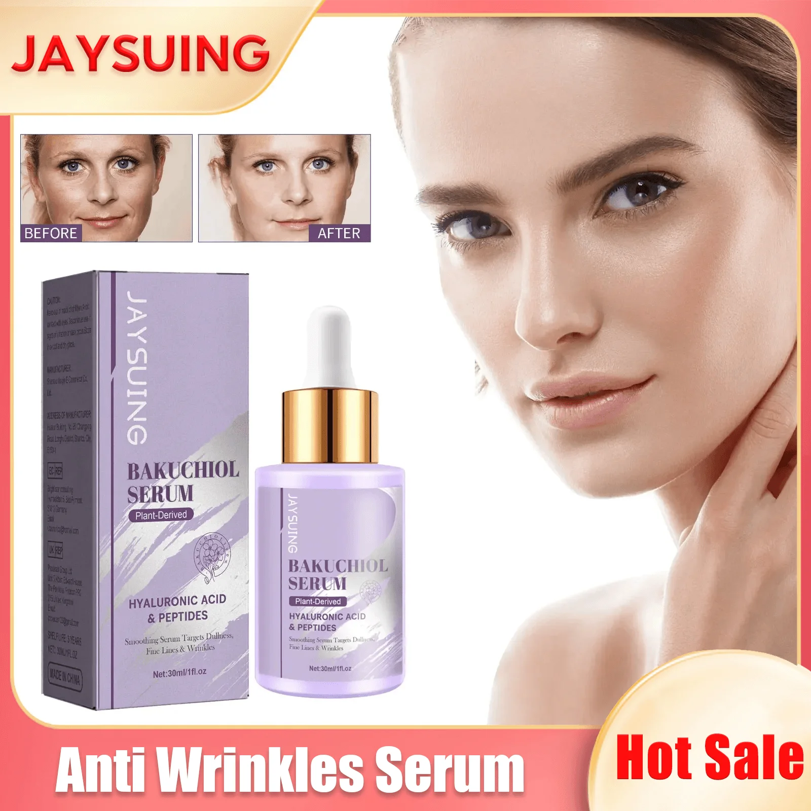 

Collagen Wrinkle Remover Face Serum Anti Aging Fade Fine Lines Lift Firming Whitening Shrink Pores Moisturize Skin Care Product