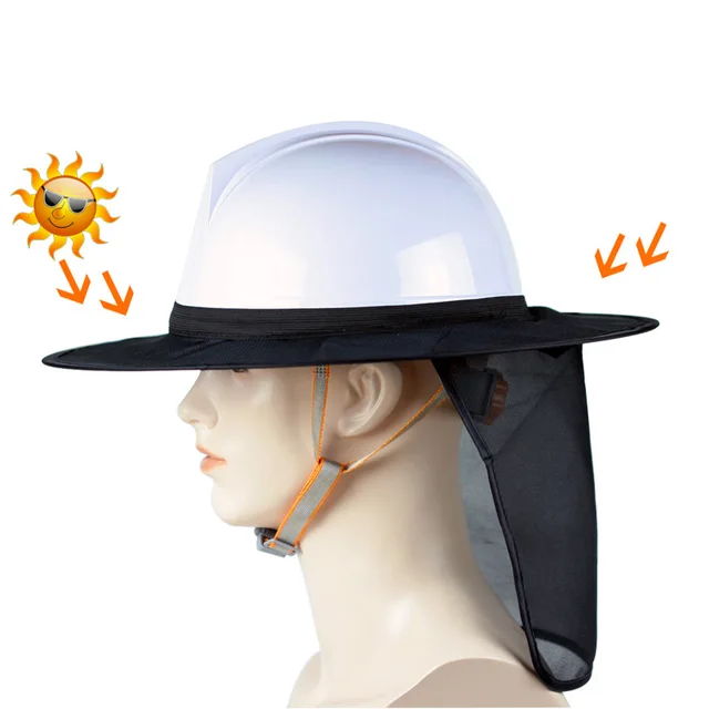 Construction Safety Reflective Hard Hat Neck Shield Helmet Sun Shade