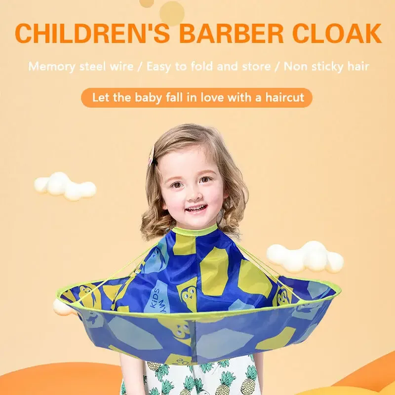 Haircut Cape Hairdressing Cape Beauty Salon Apron Hairdressing Bibs Foldable Kids Hairdressing Apron Children Colorful Hair Cutting Cape Salon Hairdresser Cloak Umbrella Cloth Barbershop Accessory
