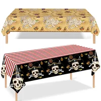 Pirate Party Tablecloth Treasure Map Tablecover Plastic Disposable Table Covers Pirate Nautical Theme Birthday Party Decoration