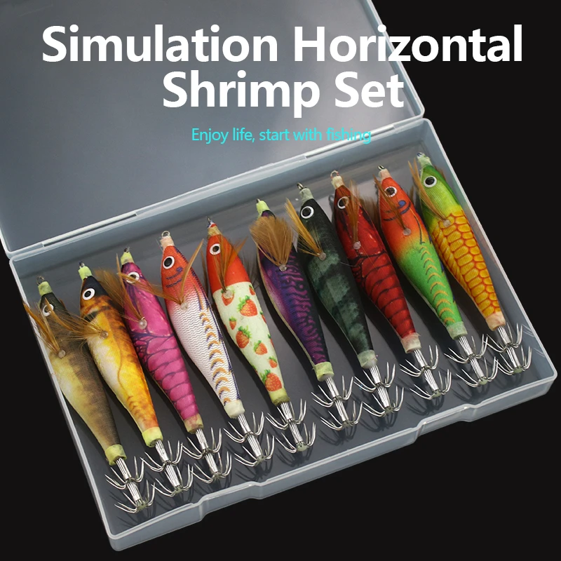 10 fishing special squid hooks Luminous squid fishing bait wooden