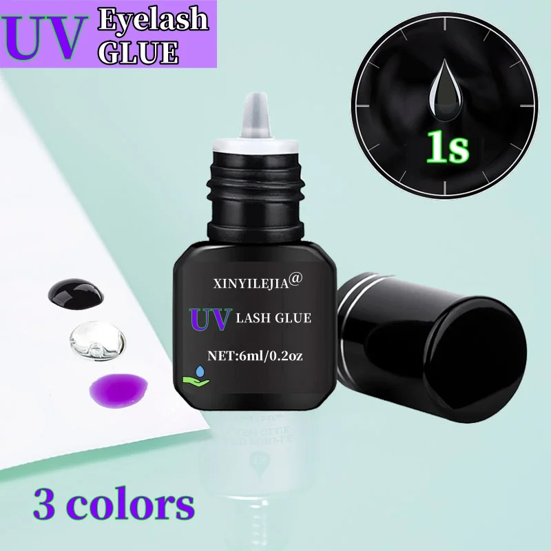6ML UV Lash Glue For Eyelash Extension Adhesive Waterproof Long Lasting 1S Quick Drying Korean Purple Professional Makeup Tools