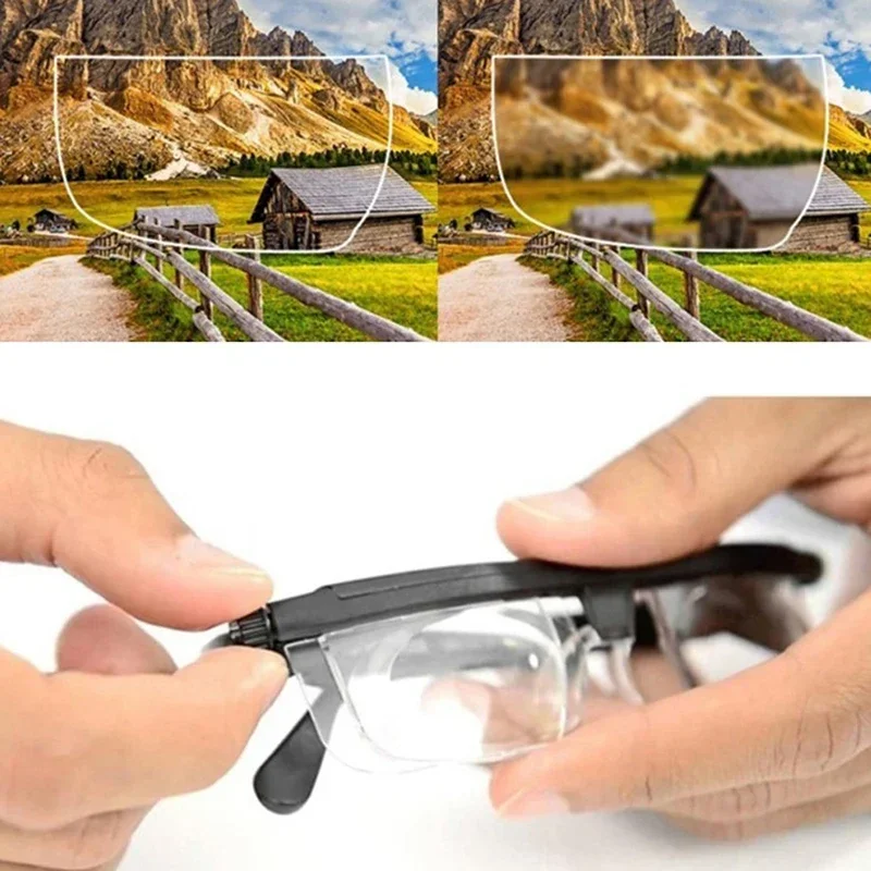 New Adjustable Strength Lens Eyewear Variable Focus Distance Vision Zoom Glasses Protective Eyewear Read