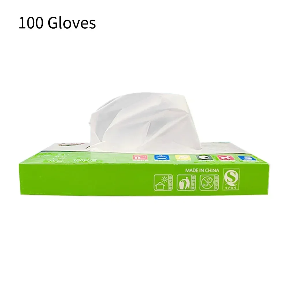 Disposable Gloves 100Pcs Transparent Thickened TPE Food Grade Kitchenware