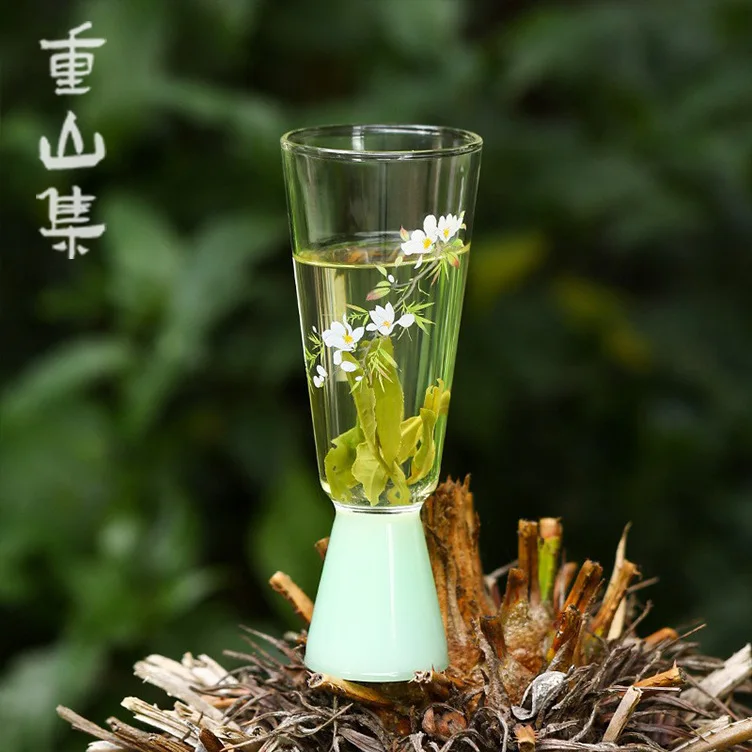 High Footed Magnolia Tea Cup, Home Heat-resistant Glass Cup, Master Pure Handmade Chinese Style Simple High-end Tea Cup