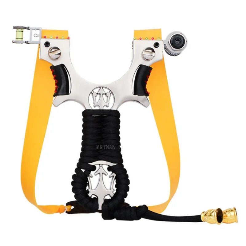 Laser slingshot High Quality Alloy Slingshot Flat Rubber Band Hunting Shooting Outdoor Catapult Hunting Slingshot 6
