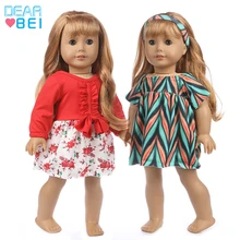 

2022 New Born New Baby Fit 17 Inch 43cm American Doll Girl Clothes Accessories Rose Lower Suit For Baby Birthday Gift