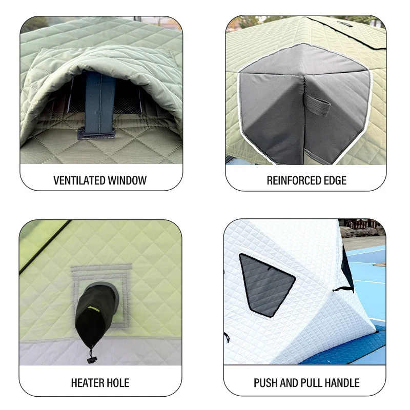 Outdoor Winter Fishing Tent Camping 3-4 Person Windows Quick Opening Tent Windproof Waterproof Camping Gadgets