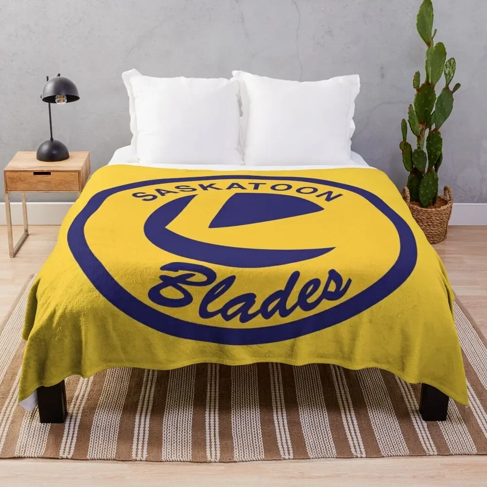 

Saskatoon Blades Throw Blanket Retros Travel Thermal Blankets
