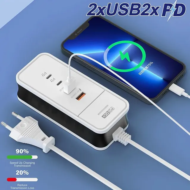 Chargeur mural USB pour téléphone portable Xiaomi Samsung iPad, adaptateur secteur de voyage, 4 ports, QC 3.0 PD, 12W 3