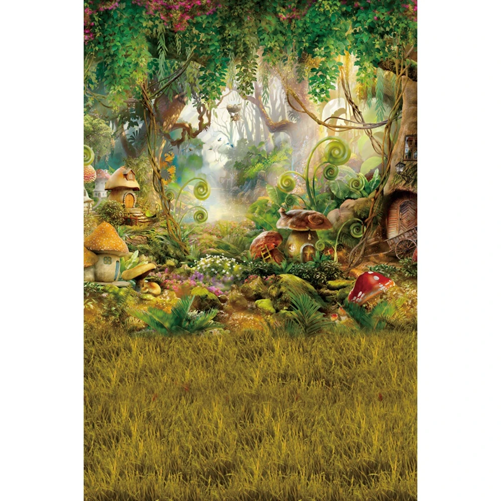 Dream Forest Fairy Tale Wonderland Backdrop Spring Nature Scenery Jungle Castle Baby Portrait Birthday Photography Background