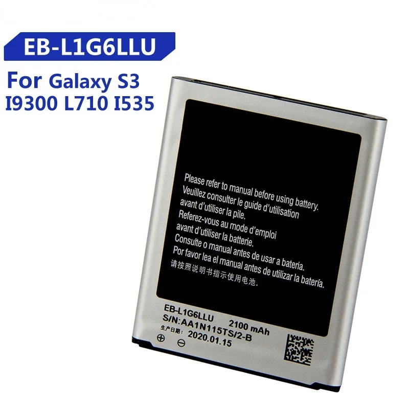 Batteria Di Ricambio Per Samsung Galaxy S3 I9300 I9308 L710 I535 I9300I Batteria Ricaricabile Eb-L1G6Llu Con Nfc 2100Mah