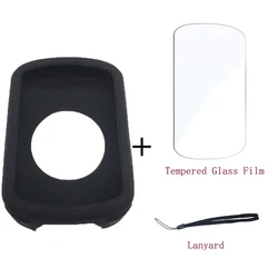 Enhanced Silicone Case Bundle: Includes Protective Case, Tempered Glass Screen Protector, and Lanyard - Edge Explore 2 (Black)