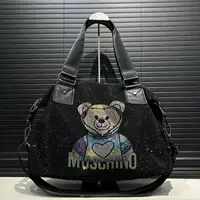 Sac à main ours en peluche pour femmes, bijoux en diamant à la mode, sac à bandoulière mignon de grande capacité, personnalisé, élégant et brillant 1