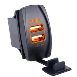 Dual USB Universal 12 - 24V Charger (Orange)
