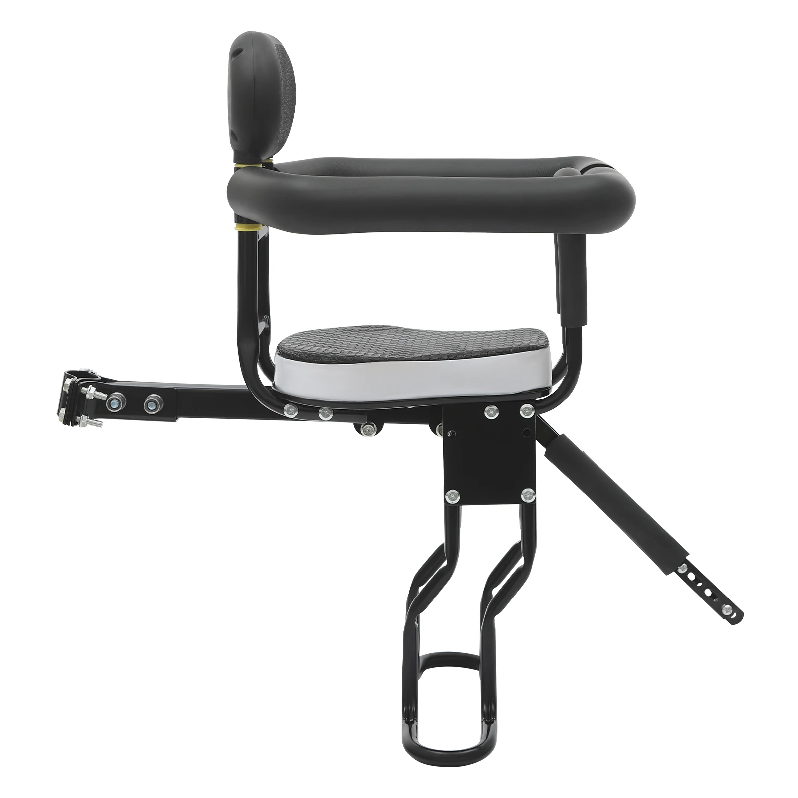 Front-Mounted Steel Child Bike Seat, Adjustable Pedals, and Safety Handrail for Toddlers (1–5 Years)