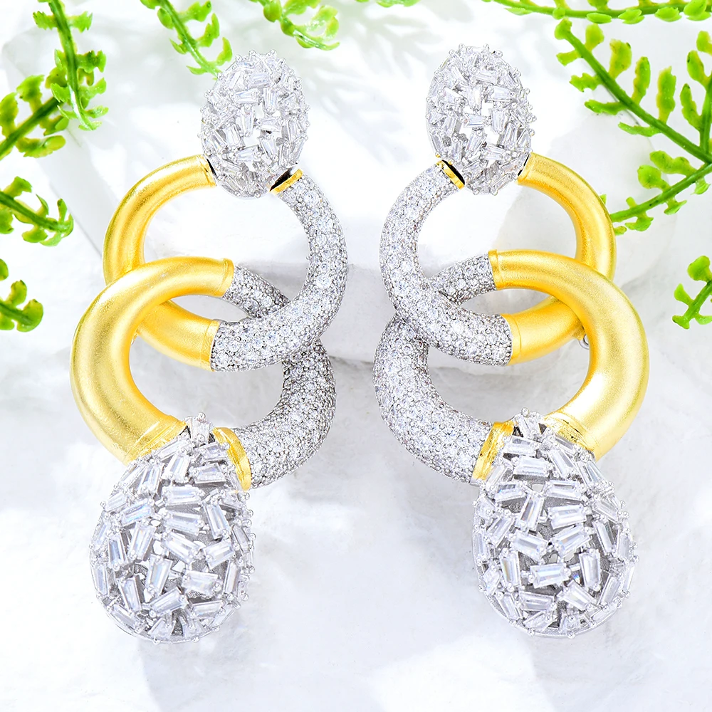 

Женские винтажные серьги GODKI, свадебные серьги в африканском стиле с искусственным фианитом, индийские свадебные серьги в Дубае