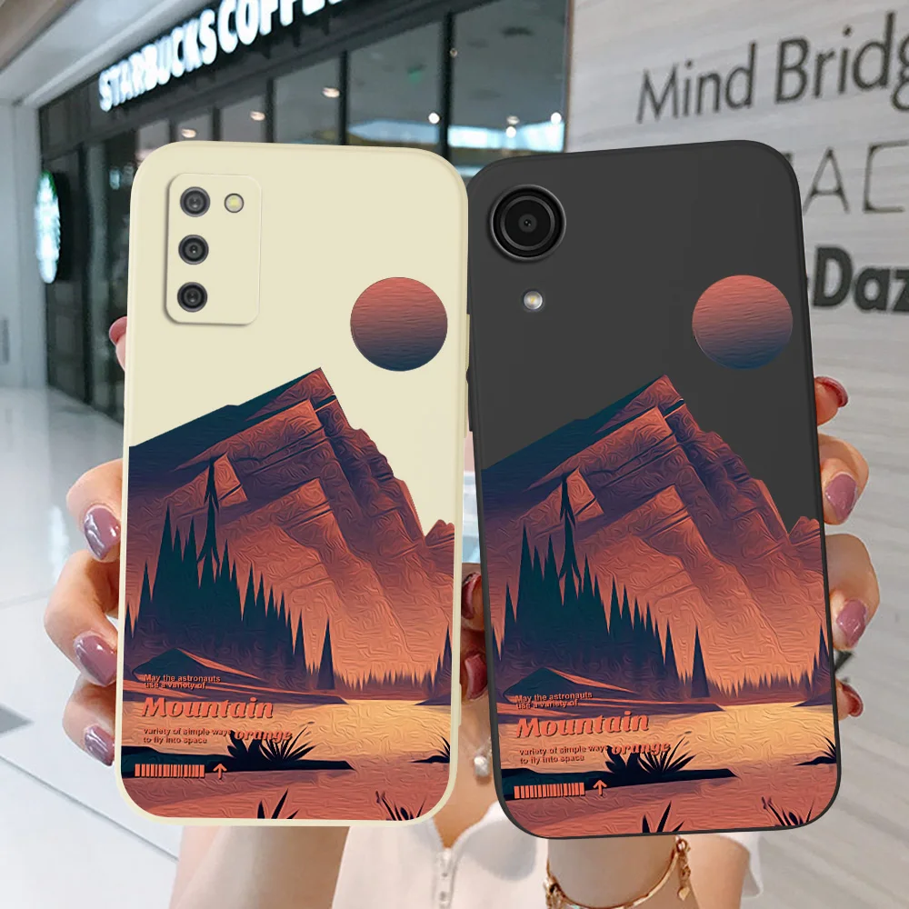 Custodia Per Samsung Galaxy J2 Core J2 J4 J6 J8 2018 Plus + Cover Per Telefono Soft Silicon Mountain Orange