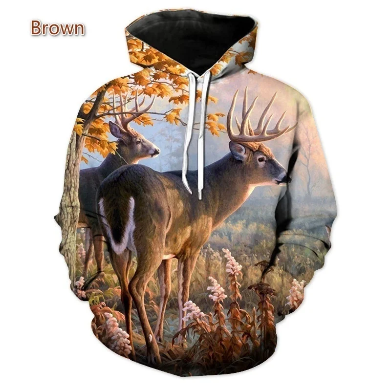 

2022 Newest Men / Women 3d Hoodies Print Forest Deer Animal Pattern Hoodies New Fashion Sweatshirt