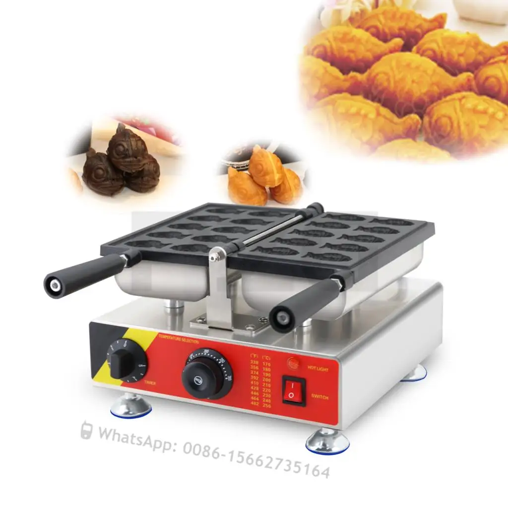 

Electric 10pcs/Plate Mini Fish Waffle Maker NonStick Small Taiyaki Machine Big Eye Fish Shaped Waffle Cake Baker Snack Equipment