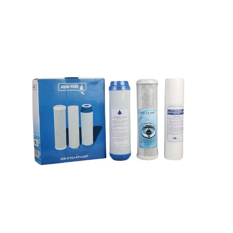 1Set 10inch Filter Cartridge Set PP+UDF+CTO Remove Odor Water Purifier Filter Element Prefiltration Home Garden DIY Supplies