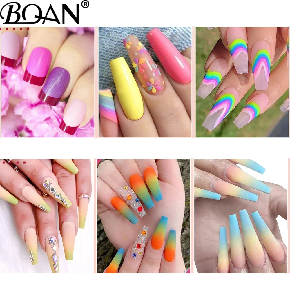 Nail Brushes BQAN Double Head Crystal Handle 9mm&11mm Drawing Brush Liner Brush Painting Pen Gel Polish Crystal Nail Art Manicure Tools