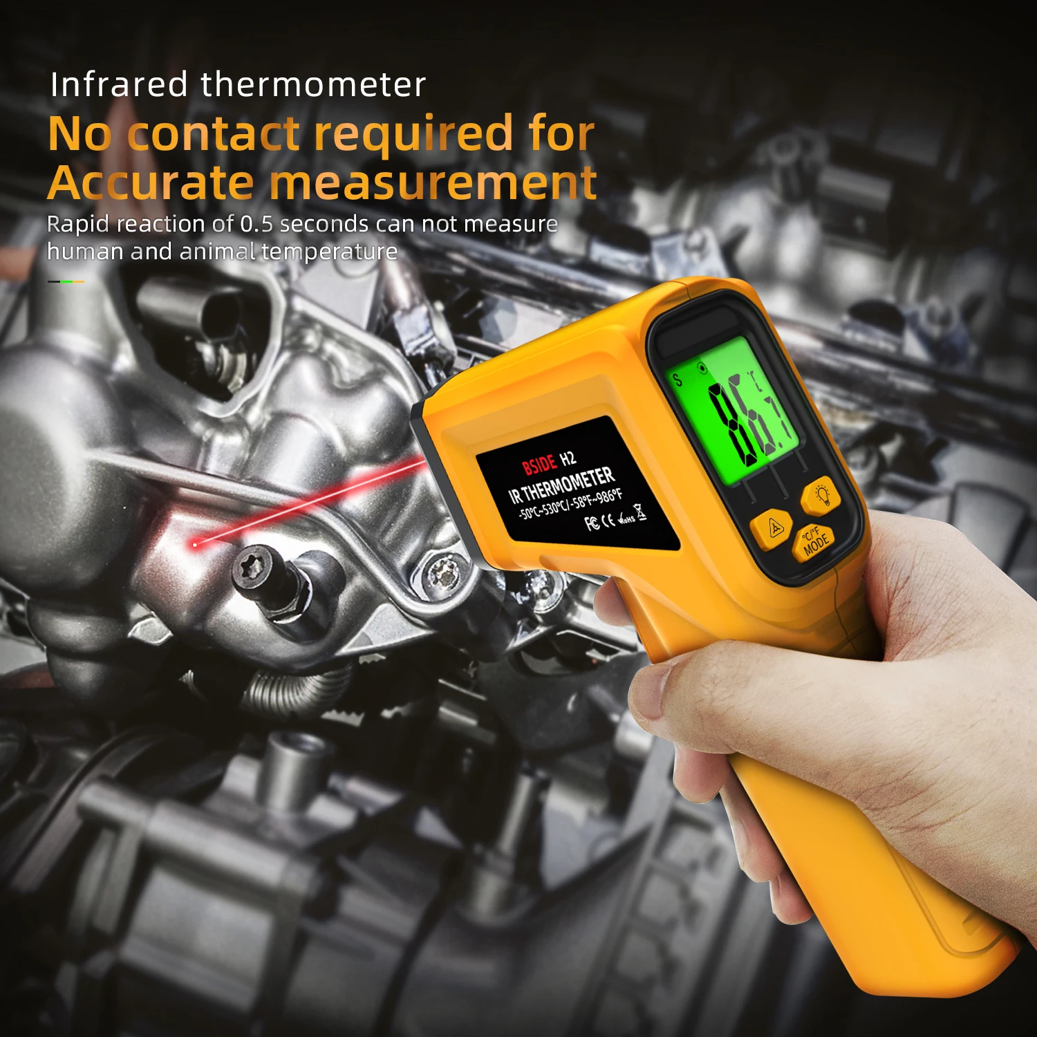 Infrared Thermometer H2/H3 -50~530/1400C Professional Digital IR-LCD Temperature