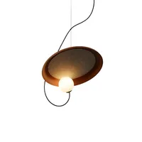 Nordique Restaurant moderne minimaliste chambre île comptoir Bar concepteur Table à manger disque réglable pendentif LED lumière 5