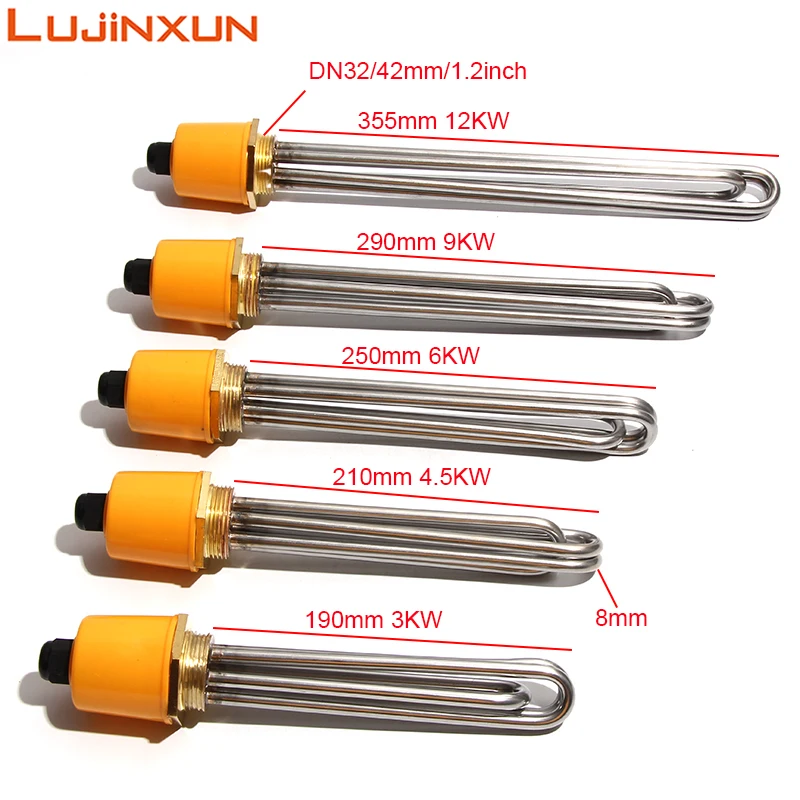 Electric Heating Tri Clamp Heaters BSP Thread 220/380V 3/4.5/6/9/12KW water heating rod electric water heater device cartridge heaters for Solar Water Tank