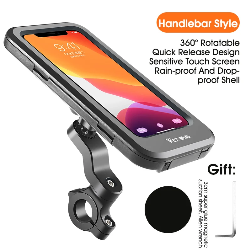 Bike Phone Holder - Aluminum Alloy Handlebar Mount, 360° Adjustable For Bikes, Motorcycles & E-scooters