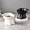 1pc Black White Cat Bowl Cat Bowl Pet Bowl Pet Supplies Plastic Cat Bowl Dog Bowl Cat and Dog Universal Pet Bowl Pet Accessories 4