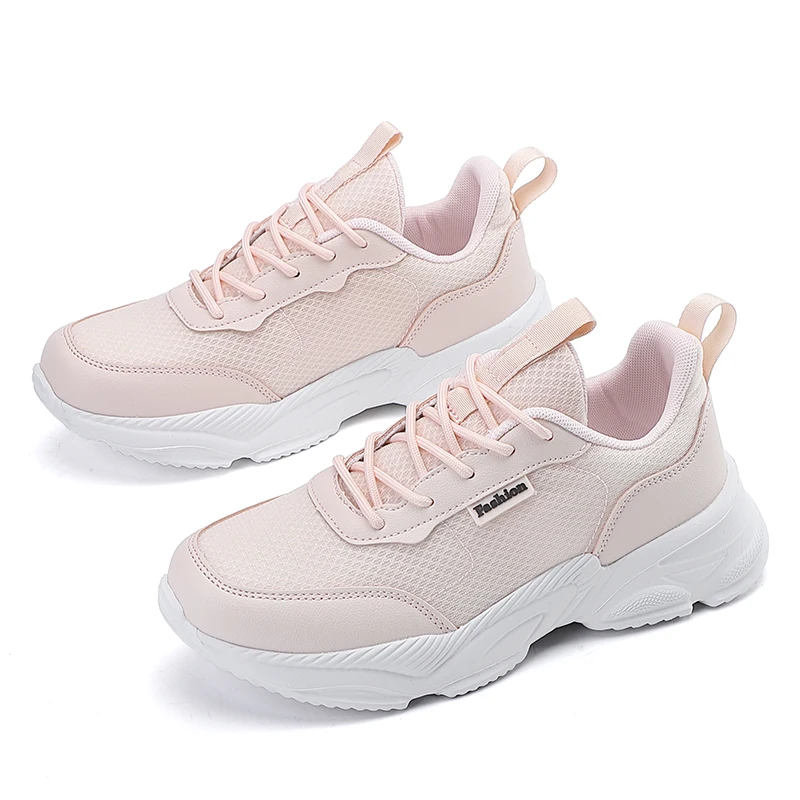 

Women Trendy Sports Shoes Breathable Thick Sole Sneakers Outdoor Running Casual Shoes Lightweight Mesh Female Training Shoes