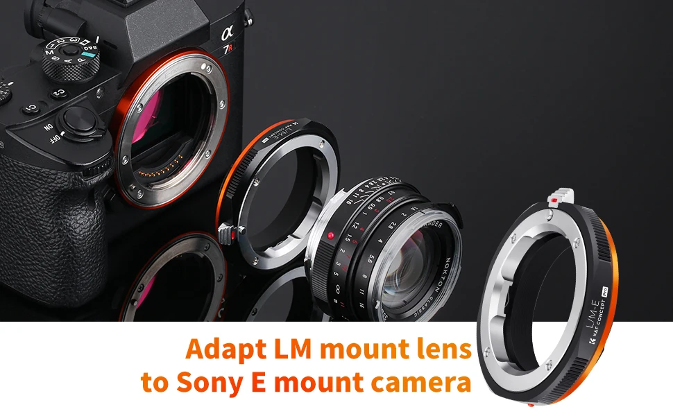 K&F CONCEPT-Adapter für Leica M-Mount-Objektive auf Sony Nex Mount Body LM-NEX Pro Objektivadapter Ringkörper aus Aluminium-Magnesium-Legierung – Detail 6