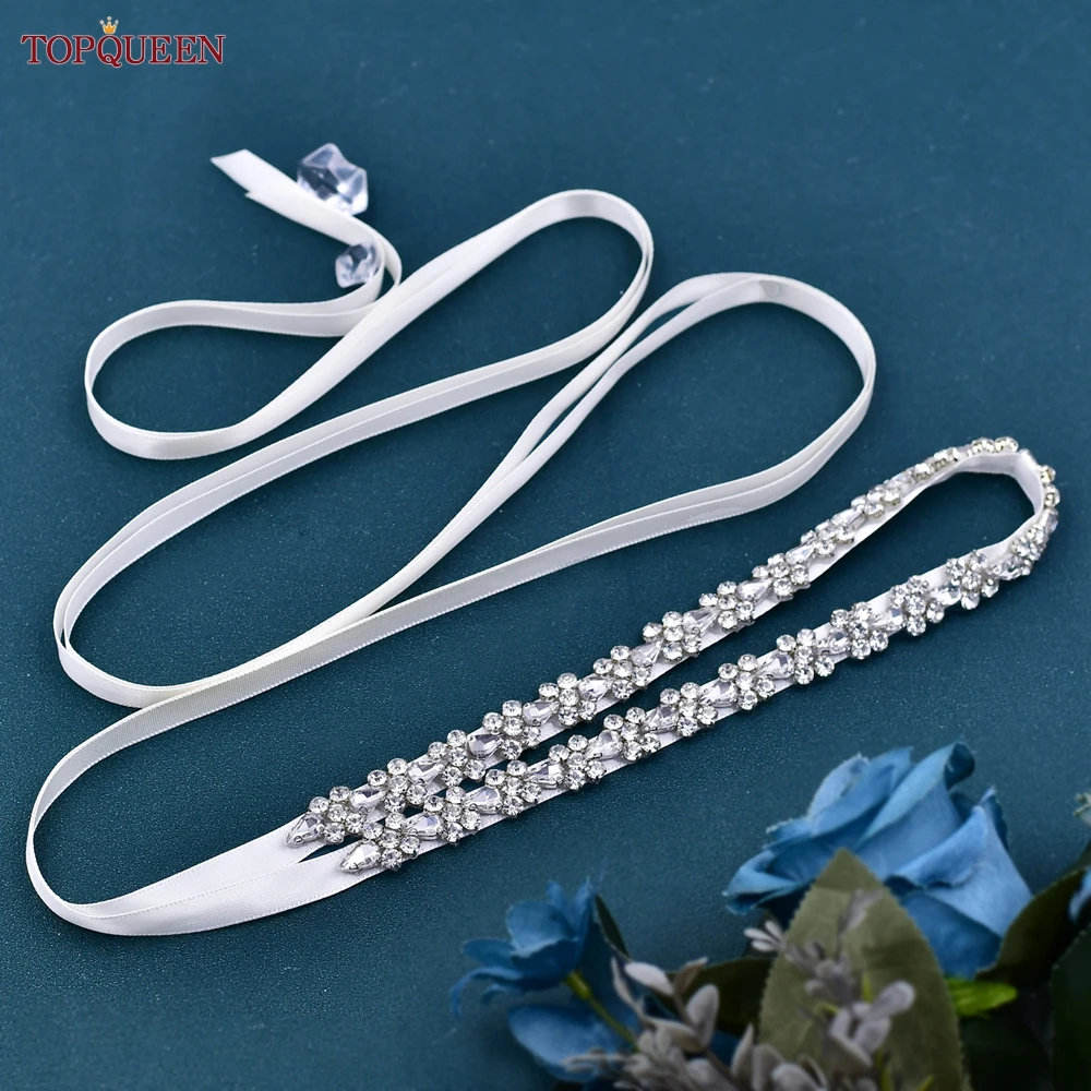

TOPQUEEN Wedding Belt Bridal Sash Belt Crystal Rhinestone Dress Sash Prom Sash Wedding Accessories S129