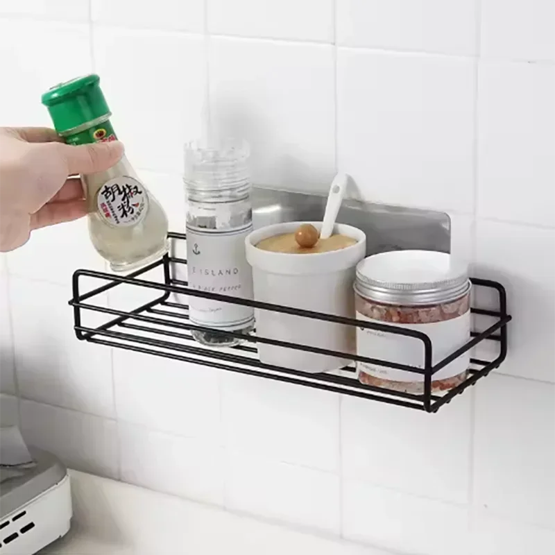 Bathroom Storage Rack Corner Frame Iron Shower Punch Free Mounted Caddy Rack