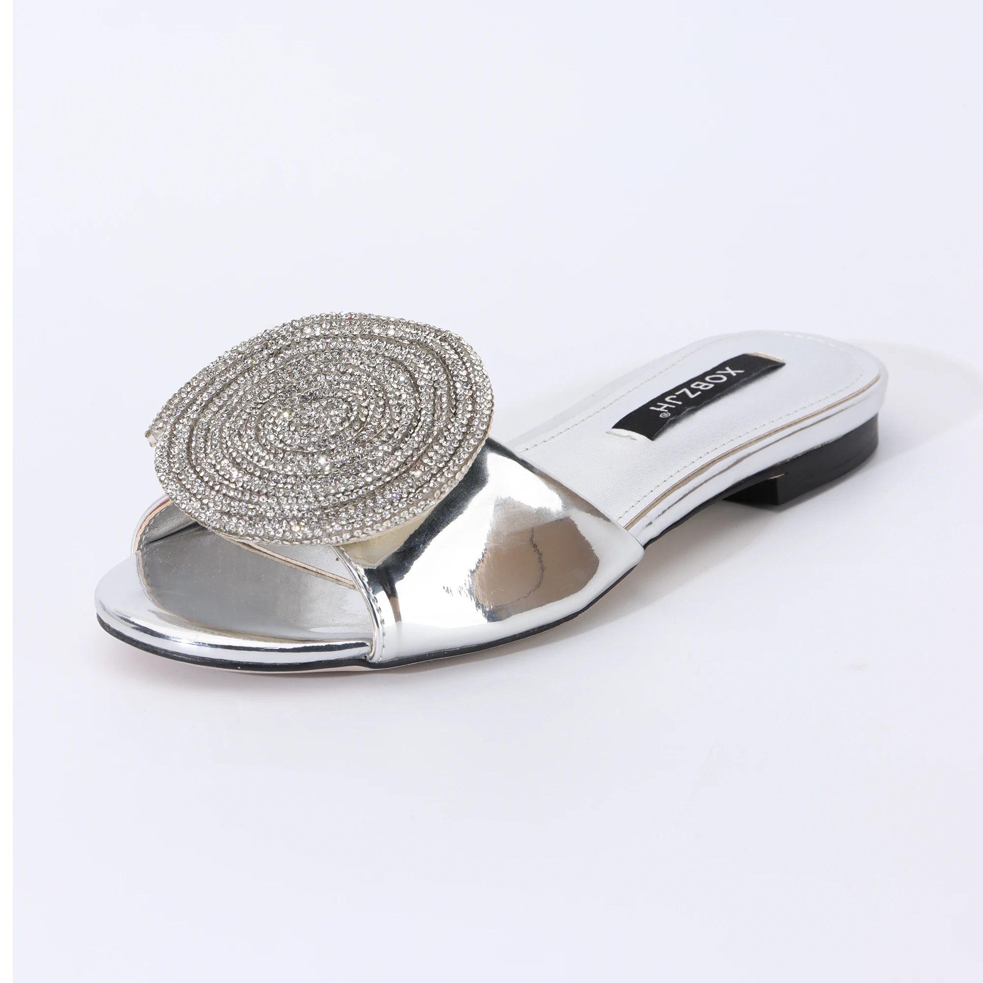 Designer Shoes for Women Rhinestone Slippers Summer Flat Sandals 2023 Gold Classic funny Slides Women High Quality Luxury 2024