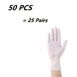 Kids Disposable Nitrile Gloves - Latex-Free, Multi-Purpose Household Gloves for Crafting, Painting, Gardening, and Washing (Kids White 50PCS)
