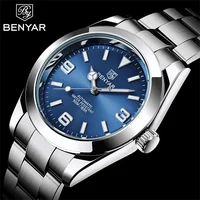 BENYAR Luxury Men Mechanical Wristwatches Stainless Steel Sports Men Automatic Watches 50ATM waterproof Clock