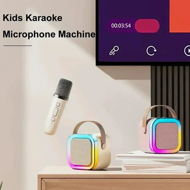 12Dual Microphone Home KTV Device Children Mini Portable Small Karaoke Dedicated Music Audio Microphone with Clear Sound Quality