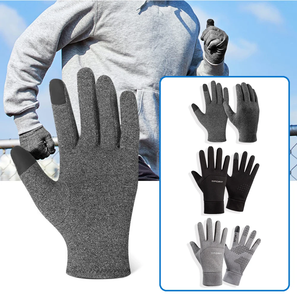 1 Pairs Women Men Touch Screen Gloves Thin Knitting Driver Gloves Breathable Cycling Mittens Unisex Solid Gloves Non-Slip Sports