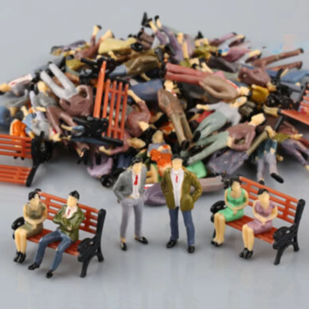 50 stücke antike Modell menschen bemalten Miniatur-Stand figuren abs Diorama für den Bau von Zug layout Scence Zubehör