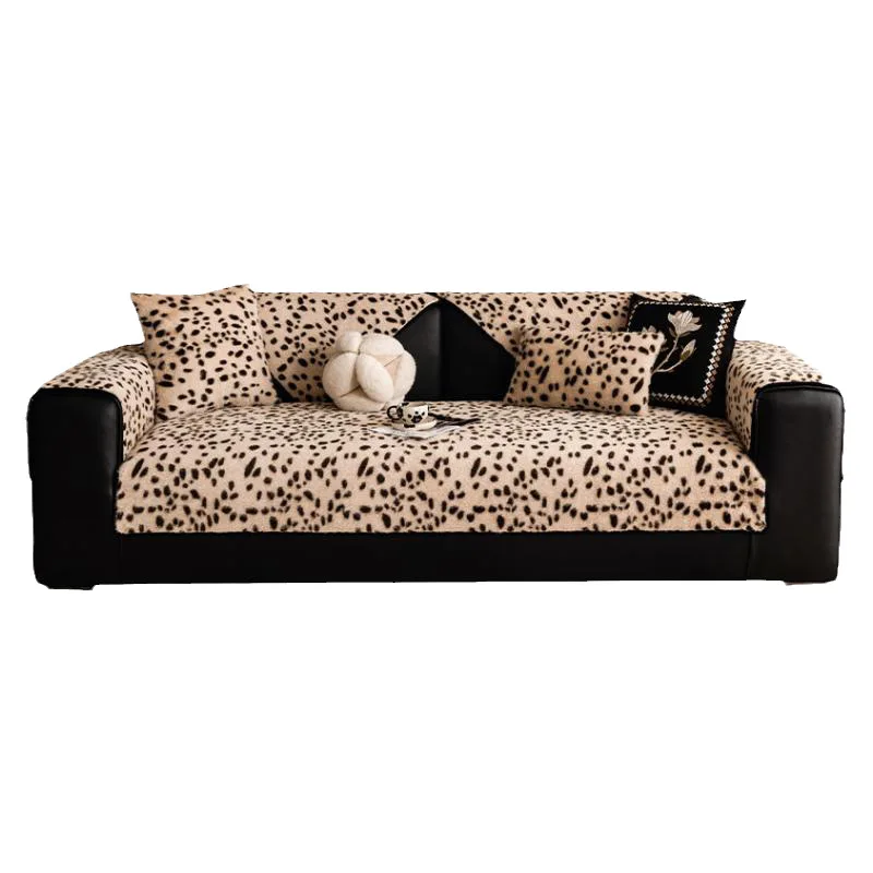 Luxury Leopard Print Sofa Cushion Autumn Winter 2024 New Thickened Anti Slip Straight Line Cushion For Winter Sofa Cover Fabric 6