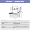 202A Household Mini Electric Sewing Machine Double Thread 2-speed Sewing Machine with Pedal Simple sewing function US