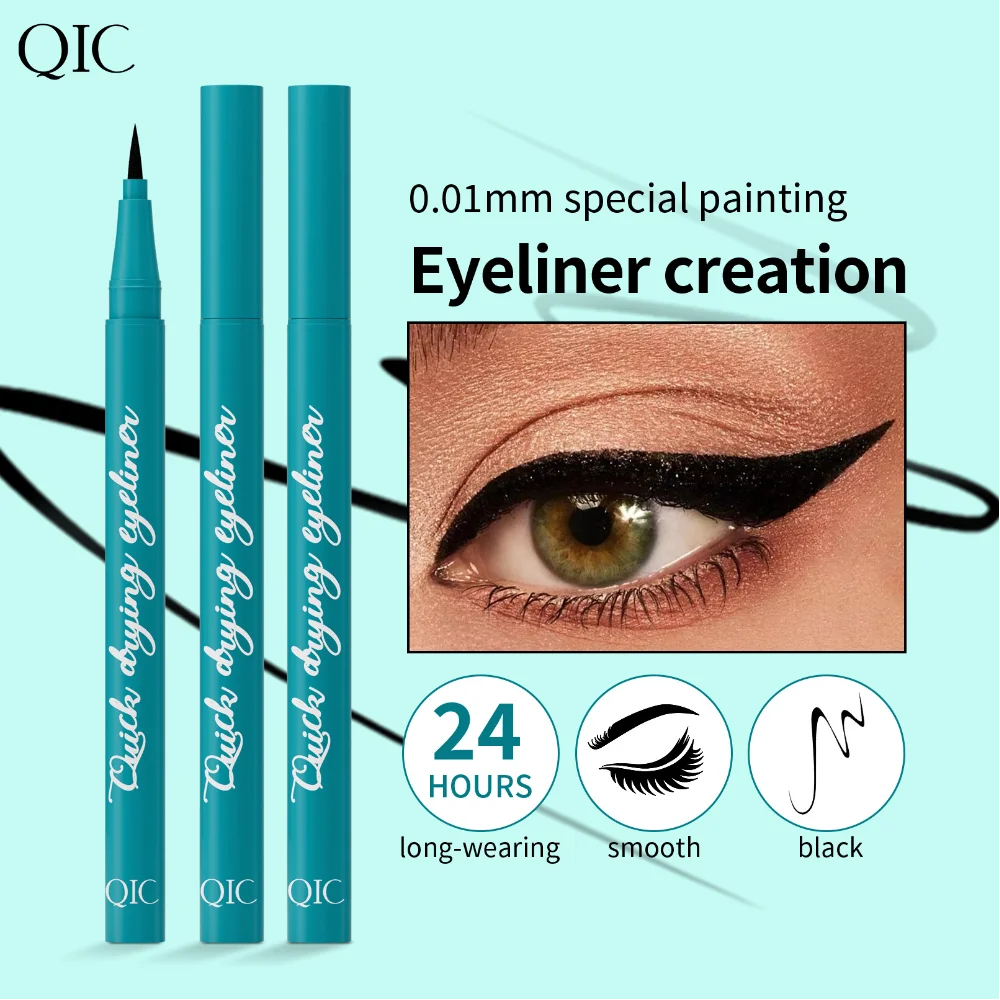 Waterproof Liquid Eyeliner Quick-drying Professional Black Ultra Fine Eye Liner Liquid Pen Natural Makeup Cosmetic 2