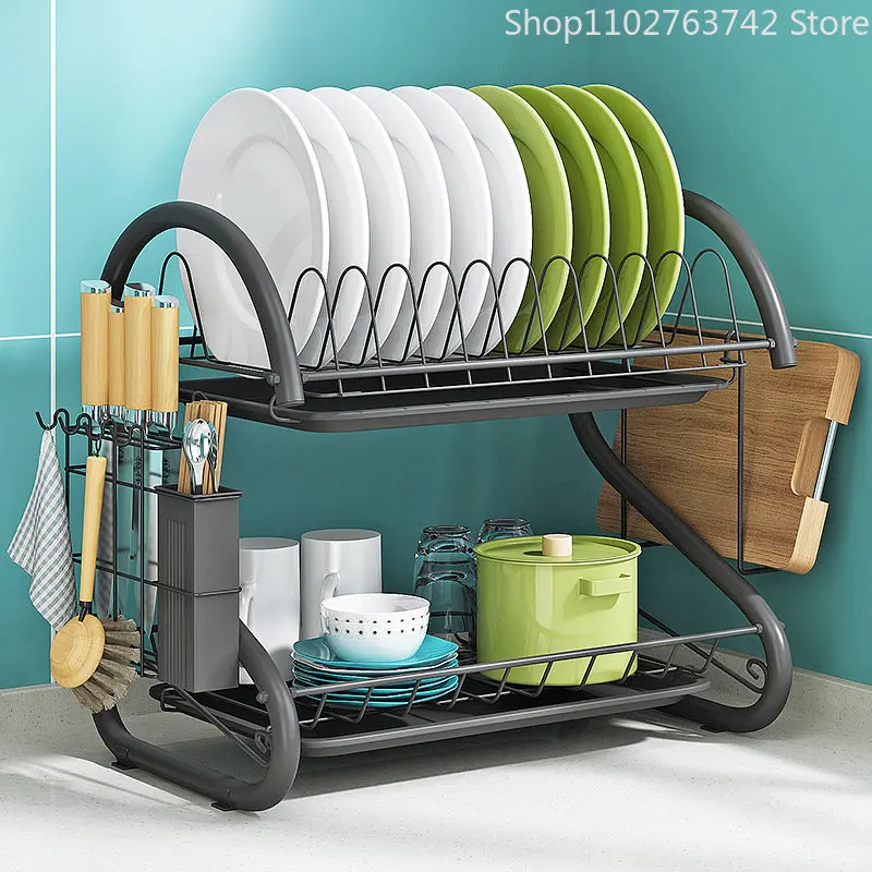 Dish Drying Rack, 3 Tier Dish Rack with Tray,Dish Drainer with