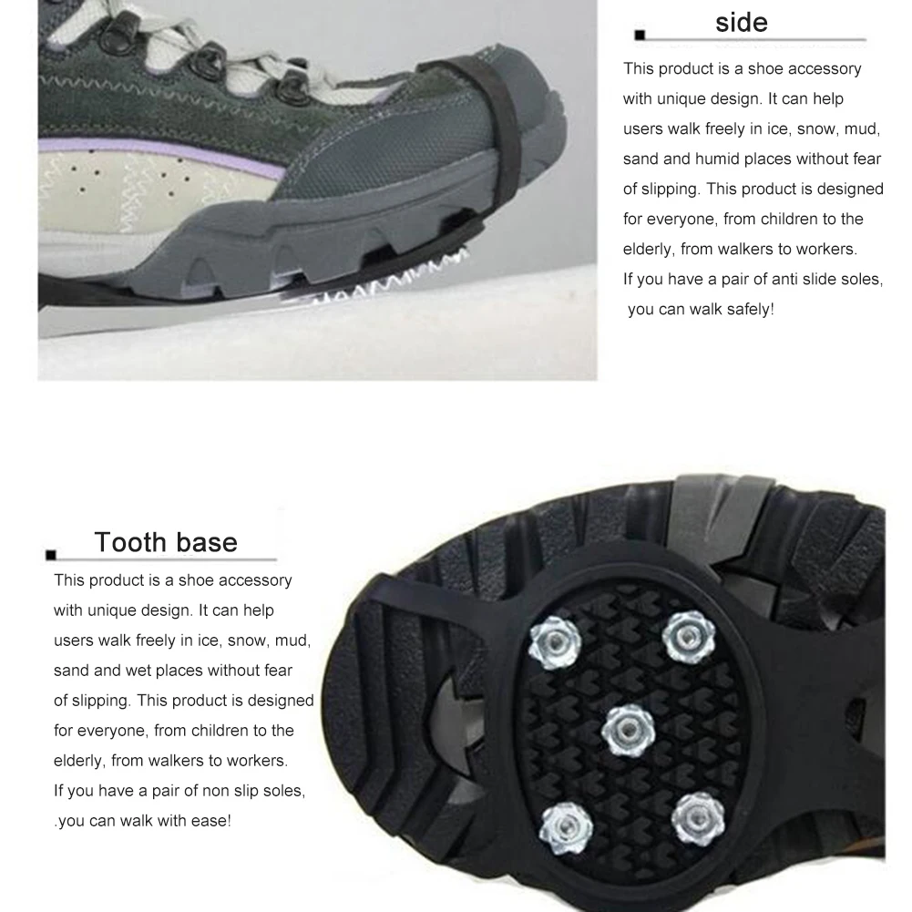 Ice Gripper Spike 1Pair 5 Spikes Kids Anti-Skid Snow