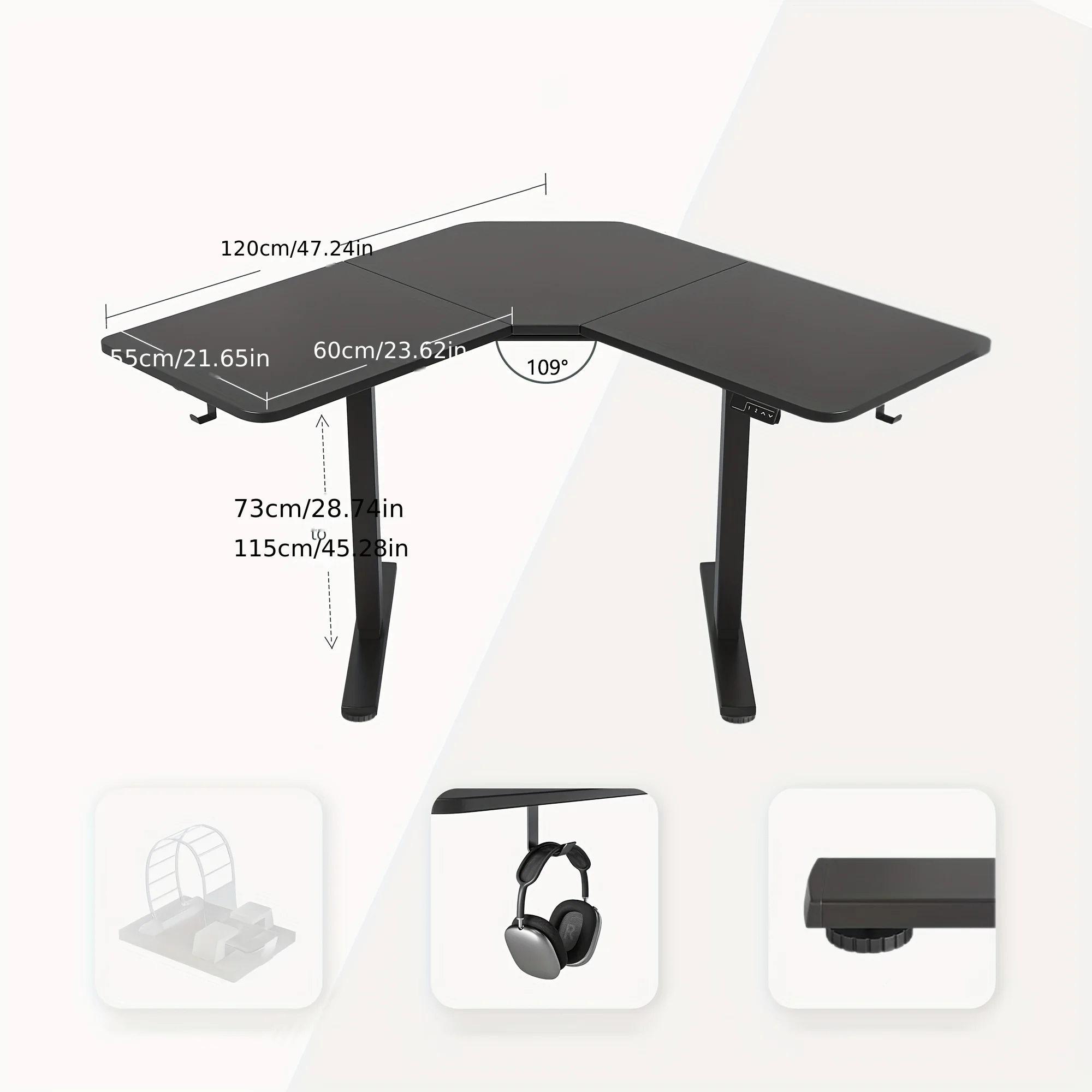 طاولة مكتب فاخرة كهربائية قابلة للتعديل