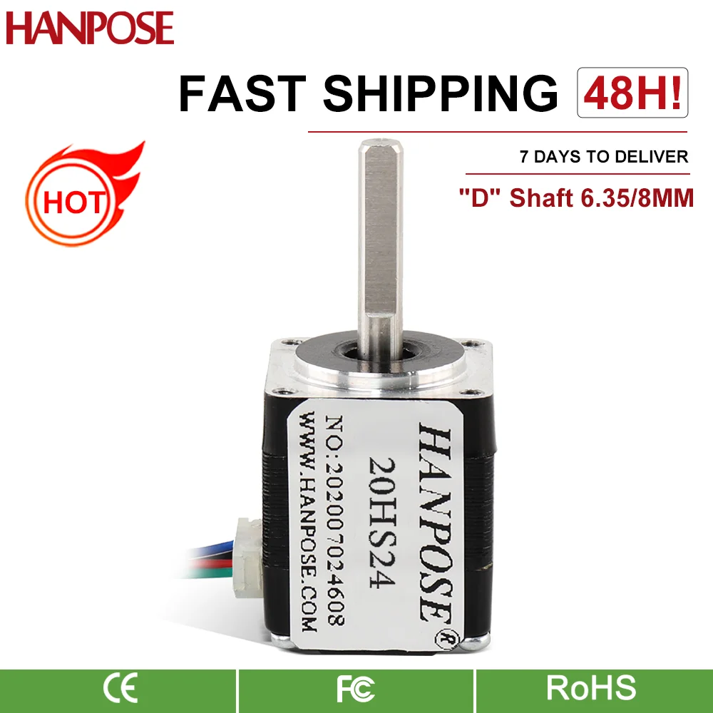 Бесплатная доставка 1 шт. шаговый двигатель Nema8 20HS24 0.8A 12mN.m 24 мм 20 серии двигатель для рекламных инструментов шаговый двигатель nema8