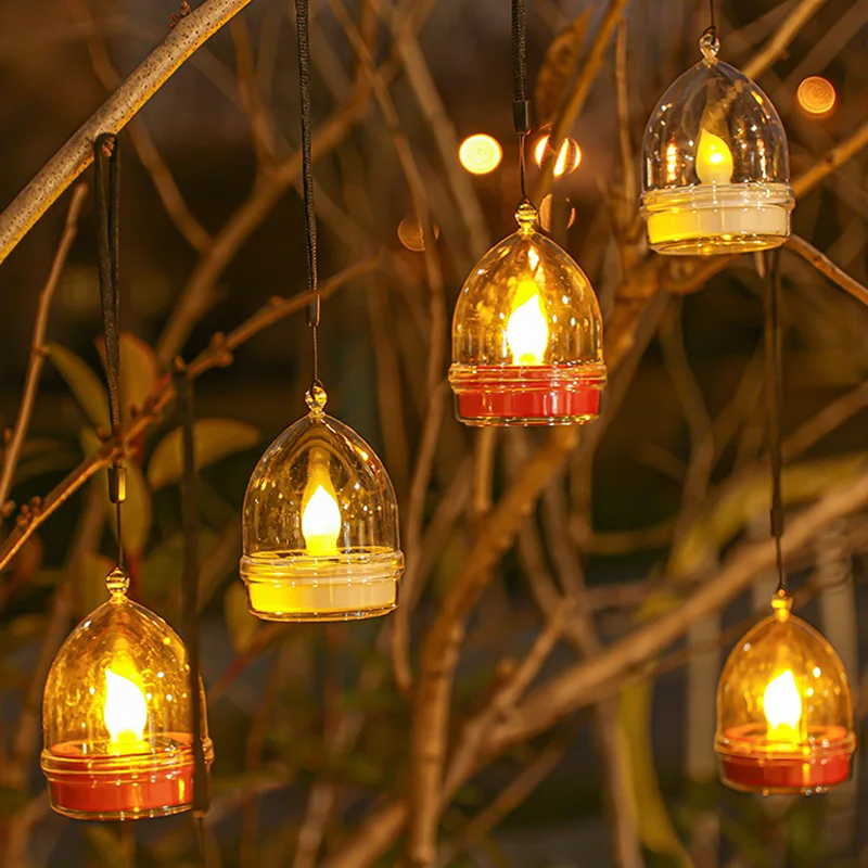 Solar Tea Lights Flickering Flameless Outdoor Waterproof LED Candles for Lantern Garden Camping Party Home Christmas Decorations