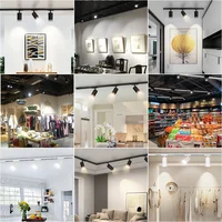 LED Track Light GU10 Ceiling Spot Light Fixture for Living Room Shop Kitchen Spotlight Track Lighting Rail Ceiling Lamp Sets 2
